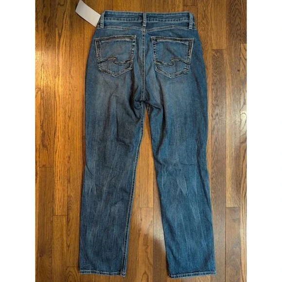 EUC Silver Jeans Co Womens Avery Straight Jeans 30x31 Light Edge Distressing - Picture 3 of 3